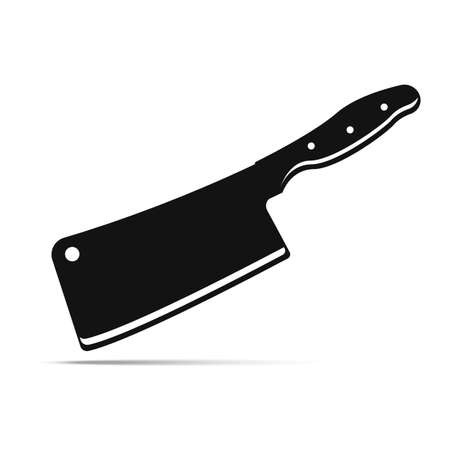 Meat cleaver knife icon, solid pictogram isolated on white.のイラスト素材