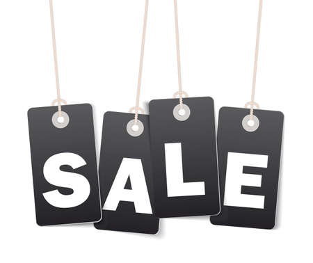 black sale label. sale bannerのイラスト素材