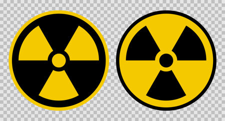 Radioactive sign. Radioactive symbol on transparent background. vector illustration.のイラスト素材