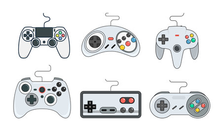 gamepad icons set. Flat illustration of gamepad vector icons for web designのイラスト素材