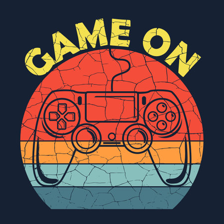 game over. Retro gamepad and steering wheel. vector illustration.のイラスト素材