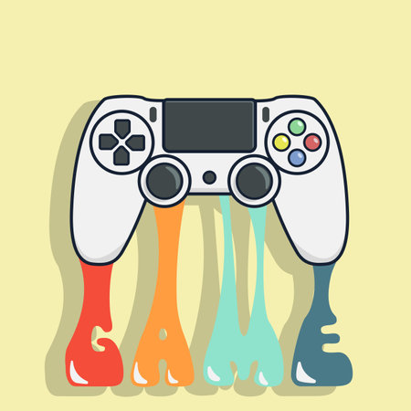 Gamepad icon in flat style. Video game controller vector illustration.
