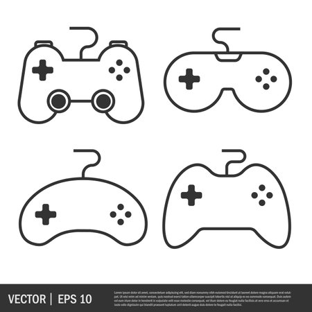 The Gamepad icons collection. Gamepad icon in line-art style. setのイラスト素材