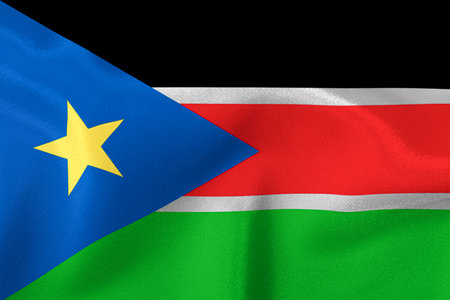 Flag of the state of South Sudan close-up.の写真素材