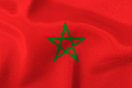 Flag of the state of Morocco close-up.の写真素材