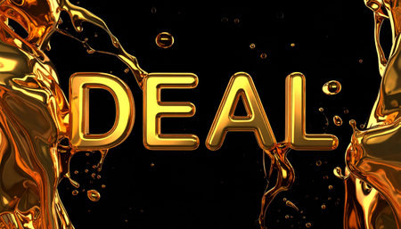 Deal in molten liquid style, shiny and viscous, reflections and dynamic flow.の素材