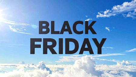 Black Friday in sky and clouds style.の素材