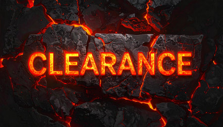 Clearance in fiery molten lava style, glowing cracks, charred stone tex.の素材