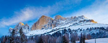 Winter panorama in the Alpsの写真素材
