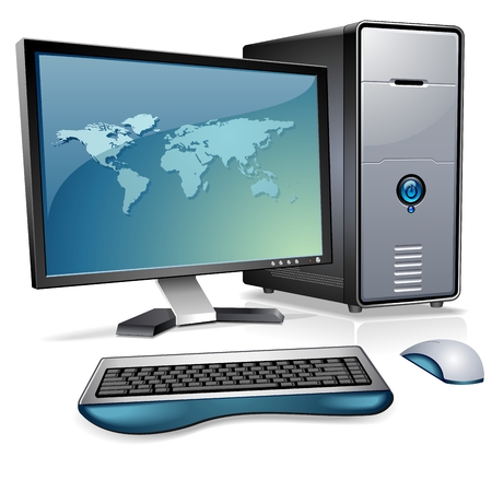 Desktop Computerのイラスト素材