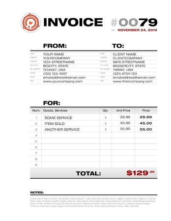 Invoice templateのイラスト素材
