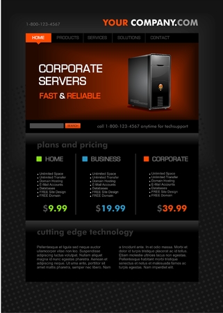 Web hosting page templateのイラスト素材