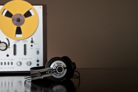 Vintage Reel-to-Reel stereo tape deck recorderの写真素材