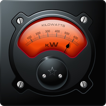 Analog Electrical Meter Red, realistic detailed vectorのイラスト素材
