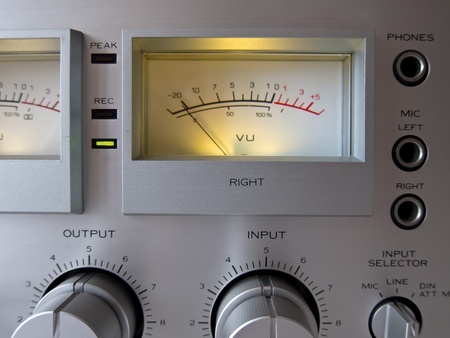 Analog Signal VU Meter closeup