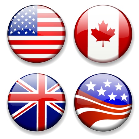 Colorful flag badges iconsのイラスト素材