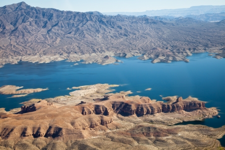 Lake Mead Aerial View, America, Arizona and Nevadaの写真素材