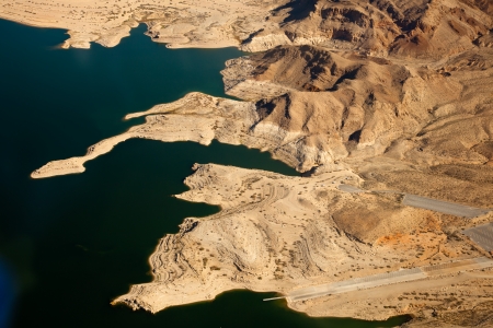 Lake Mead Aerial View, America, Arizona and Nevadaの写真素材