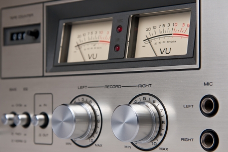 Stereo Cassette Tape Deck Analog controls Vintageの写真素材