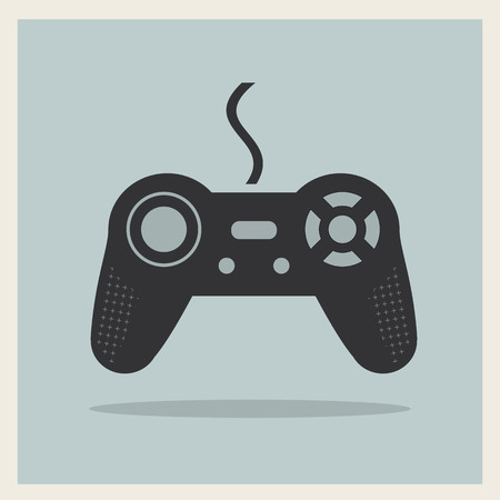 Computer Video Game Controller Joystick on Retro Background 