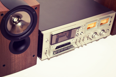 Vintage cassette stereo tape deck recorderの写真素材