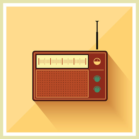 Retro radio receiver vintage vectorのイラスト素材