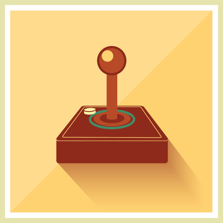 Computer Video Game Joystick on Retro Background Vectorのイラスト素材