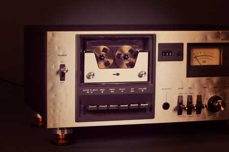 Vintage stereo cassette tape deck player recorderの写真素材