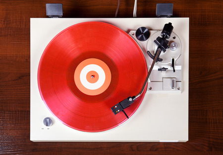 Analog Stereo Turntable Vinyl Record Player Top View
