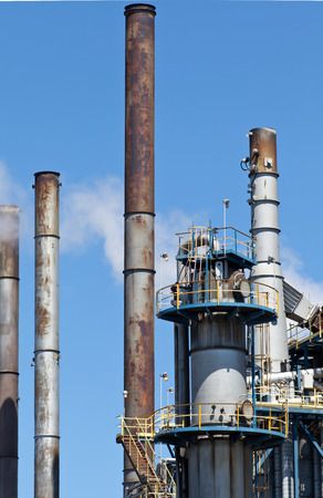 Chemical Refinery Plant Smokestack Tower Pipeline, heavy industryの写真素材