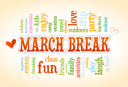 March Spring School Break Word Cloud Bubble Tag Tree Vectorのイラスト素材