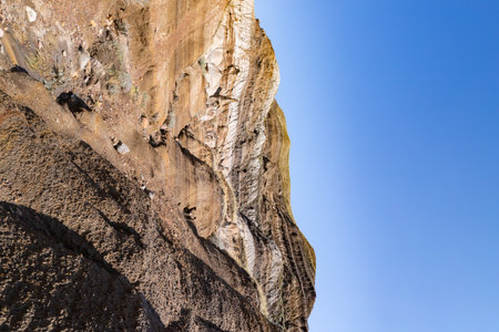 Badlands near Drumheller, Dinosaur capital of the world. One of Canada's most unique landscapes: land of hoodoos, multi-hued canyons and land formations sculptured by water and windの写真素材