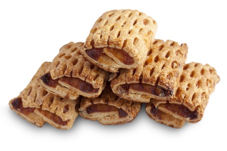 Cookies with jam isolated on white backgroundの写真素材