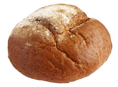 Homemade whole bread isolated on a white backgroundの写真素材