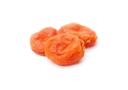 Dried apricots isolated on the white backgroundの写真素材