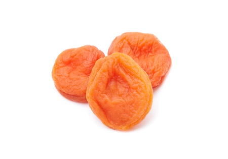 Dried apricots isolated on the white backgroundの写真素材