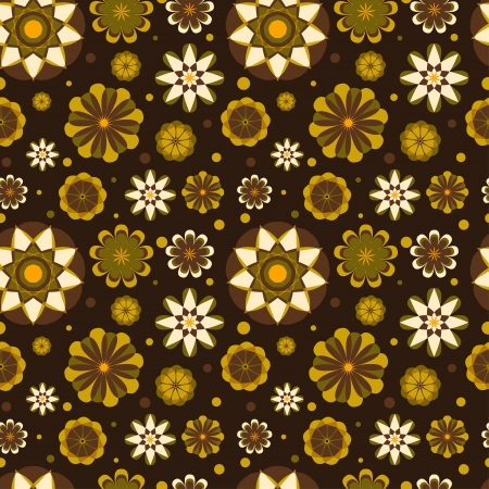 Seamless floral pattern with geometric stylized flowers  Can be used to fabric design, wallpaper, decorative paper, web design, etc  Swatches of seamless patterns included in the file のイラスト素材