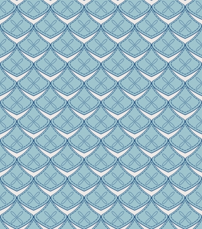 Seamless pattern with geometric abstract shapes and flowers  Can be used to fabric design, wallpaper, decorative paper, web design, etc  Swatches of seamless patterns included in the file のイラスト素材