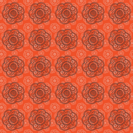 Seamless floral pattern with hand drawn stylized flowers  Can be used to fabric design, wallpaper, decorative paper, web design, etc  Swatches of seamless patterns included in the file のイラスト素材