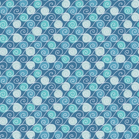 Seamless hand drawn pattern with waves in retro style  Can be used to fabric design, wallpaper, decorative paper, scrapbook albums, web design, etc  Swatches of seamless pattern included in the file  のイラスト素材