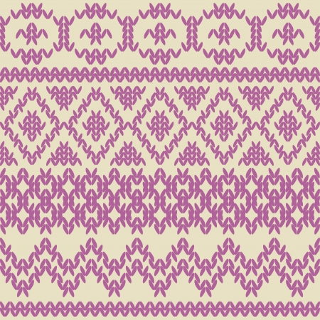 Knitted seamless pattern in ethnic style  Vintage soft colors  Swatches of seamless pattern included in the file のイラスト素材