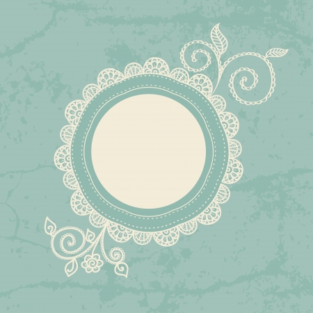 Hand-drawn lace frame  Can be used for decoration of photos, scrapbooking, web project, template for invitations, etc  のイラスト素材
