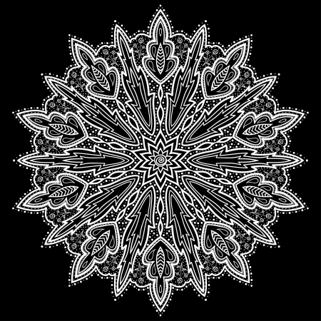 Mandala  Beautiful hand-drawn flower  Ethnic lace round ornamental pattern  Can be used to fabric design, decorative paper, web design, embroidery, wallpaper, etc のイラスト素材