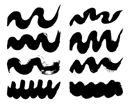 Set of vector grunge brush strokes for design.のイラスト素材