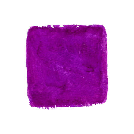 Watercolor splash. Violet abstract square on the white background.のイラスト素材