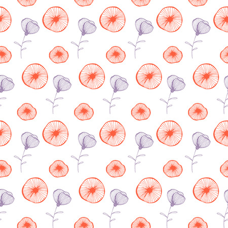 Seamless pattern with poppies. Floral background. Vintage wallpaper. Beautiful background for design. Vector illustration.のイラスト素材