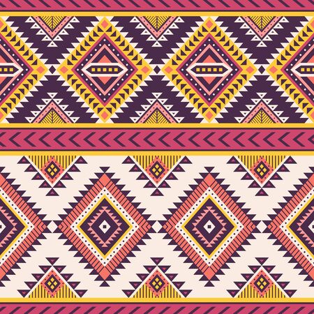 Tribal striped seamless pattern. Aztec geometric vector background. Can be used in textile design,...