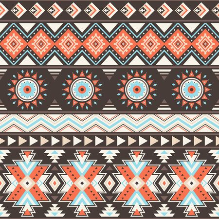Tribal striped seamless pattern. Aztec geometric vector background. Can be used in textile design,...