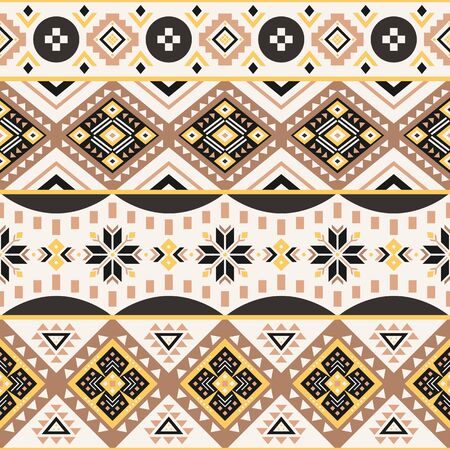 Tribal striped seamless pattern. Aztec geometric vector background. Can be used in textile design, web design for making of clothes, accessories, decorative paper, wrapping, envelope; backpacks, etc.のイラスト素材
