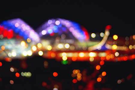 A big city on the coast in lights. out-of-focus photos, great for textures and clinic ads to improve...